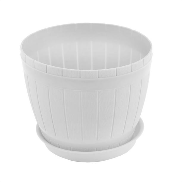 uxcell Plastic Home Office Garden Table Decor Flower Plant Pot Planter Container Holder White uxcell Plastic Home Office Garden Table Decor Flower Plant Pot Planter Container Holder White